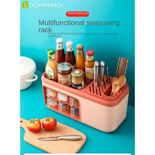 STOMMIHO Spice Rack Kitchen Multifunctional Chopsticks Seasoning Bottle Knife Rack Bottle Household Storage Kitchen Accessories