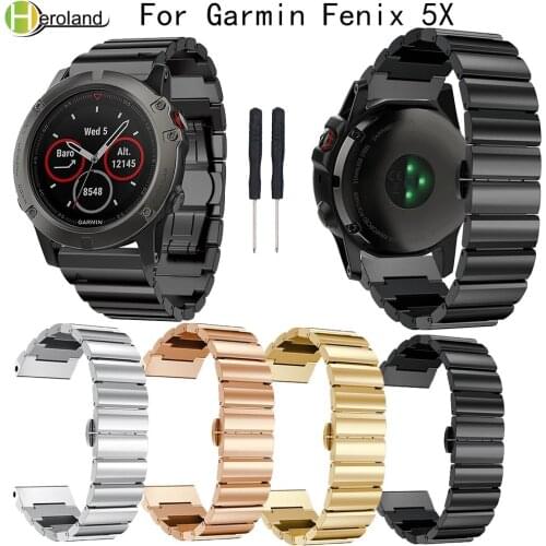 Watch Straps Stainless Steel Bracelet For Garmin Fenix 5X GPS Replacement Smart Watch Band For Garmin Fenix 3/3 HR Wristband