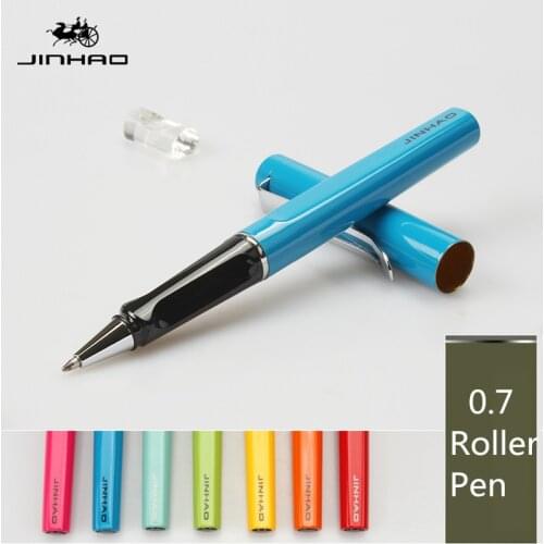 Jinhao rollerball pen luxury 599 six-color business metal ballpoint pen tip flat pen clip 0.7mm black refill Can customize LOGO