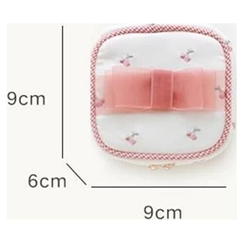 Embroidery jewelry box travel portable mini square jewelry box ring nail earring necklace storage bag
