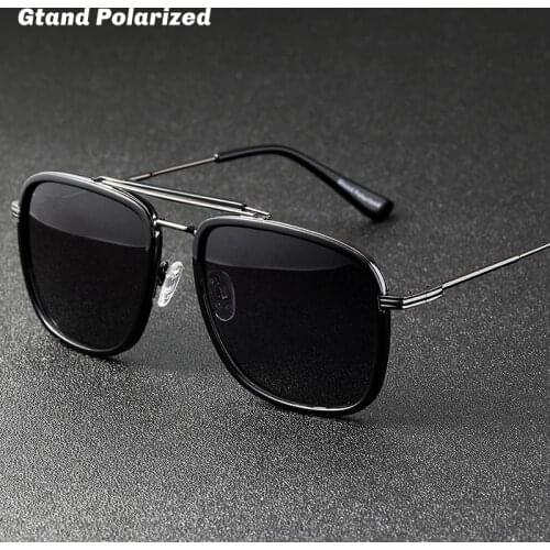 Gtand Vintage Classic Gradient Sqaure Pilot HUCK Style TR90 Frame Sunglasses Polarized Men Driving Brand Design Sun Glasses 3366