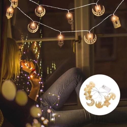 LED String Light Islam Eid Party Supplies Night Light LED Moon Star Lamp for Home Festival Party Decoration