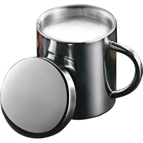 200/260/400ml Double Wall Insulated Thermal Mug Cup Durable Stainless Steel Water Cup With Lid Handle Home Milk Beer Mugs