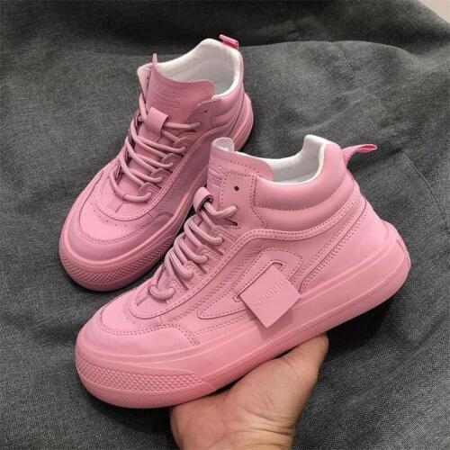 Shoes ins womens elegant fashion shoes 2021 autumn high top new light and versatile thick bottom leisure sports shoes