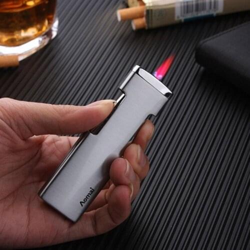 Windproof Torch Jet Turbo Outdoor Lighter Smoking Tools Mini Ultra Thin Inflatable Butane Gas Cigarettes Gadgets For Men