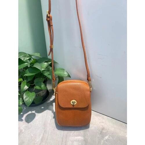 2021 New 100% Cowhide Women Mobile Phone Bag Retro High Quality Leather Small Shoulder Messenger Crossbody Female Bags Bolsa