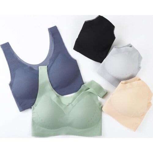 Thai Latex Underwear Bras For Women Plus Size M-4XL Push Up Bralette Seamless Bra Top Bh Comfort Cooling Gathers Shock-Proof Pad