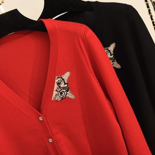Knitted Cardigan Women Korean Embroidery Sweater Knitwear Short Cardigans Women Tops Clothes 2020 Cardigan Mujer KJ2747