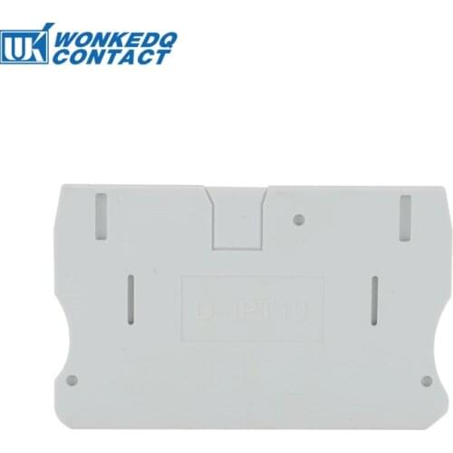 10Pcs D-PT10 End Cover For PT 10 Plug Wire Electrical Connector Din Rail Terminal Block Accessories D-PT 10 End Barrier Plate