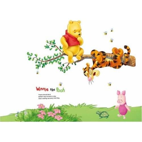 10pcs/Pack Winnie The Pooh Cartoon Wall Stickers Decal Nursery Boy baby Room Vinyl Art Decor DIY Free shipping