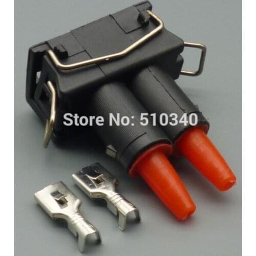 100set 2 hole 2pin female 6.3mm jacket buzzer speaker connector plug