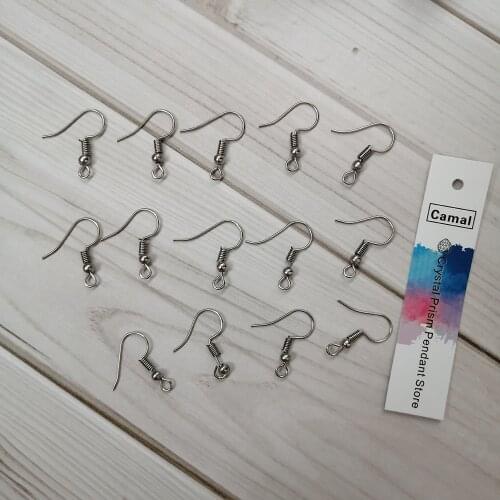 Camal 100pcs 20mm Chrome Earring Pin Hook Metal Connector for Crystal Prism Bead Chandelier Pendant Lighting Accessories