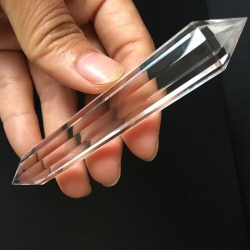 12Sided Natural white Double Terminated Crystal Wand point healing collection