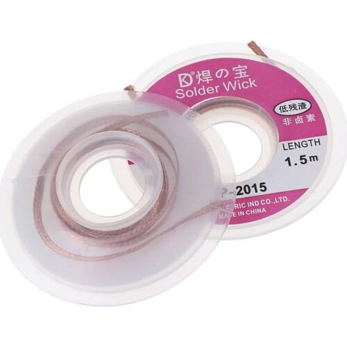 2Pcs/lot 75cm Solder Wick Remover Desoldering Braid Wire Sucker Cable Fluxed Flux