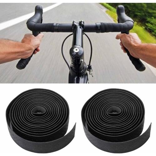 New 2pcs Anti-skid Bicycle Handlebar Tapes PU Road Bike Handle Bar Tapes Soft Breathable Mountain Bicycle Handle Bar Wrap