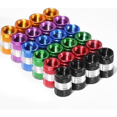 4Pcs Aluminum Alloy Car Truck Round Wheel Tire Valve Stem Cap Dust Cover Cylinder Knurling Tire Valve Stem Caps Accessories