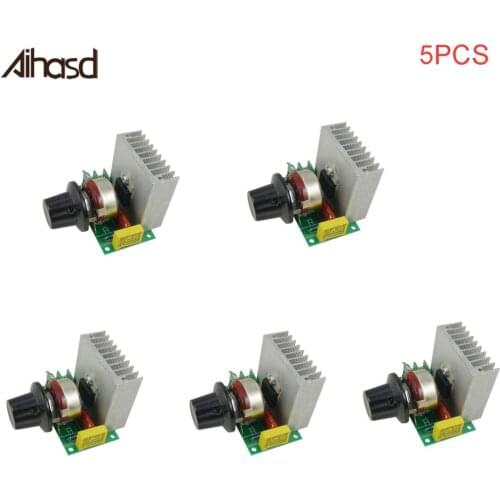 5PCS/LOT 3800W AC 220V SCR Voltage Regulator Dimming light Speed Controller Thermostat