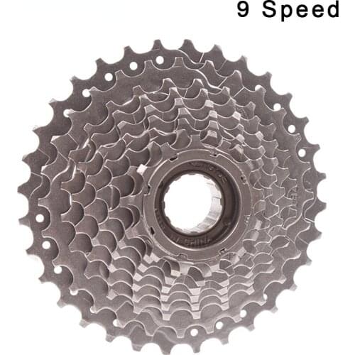 9 Speed 13-32T MTB Bike Freewheel Silver Stainless Steel Rotating Screw Thread Cassette Flywheel Cycling Sprocket Accessories