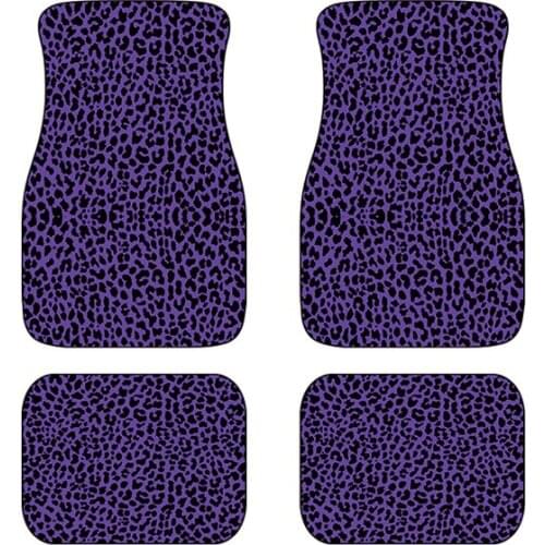 Aimaao Purple Leopard Animal Print Front Rear Carpet Car Truck SUV Floor Mats For VW peugeot Passat B8 B5 G30 E46 B7 E39 B6