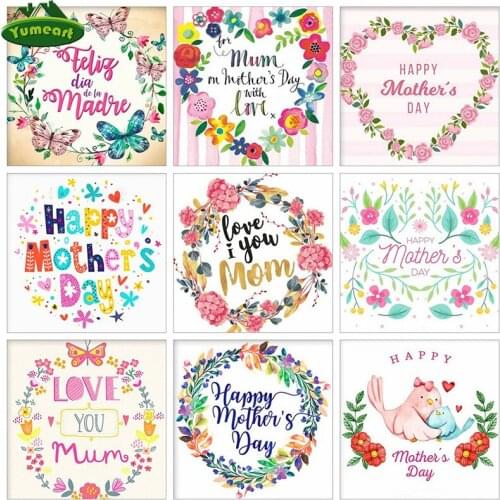 DIY 5D Diamond Painting by Number Full Square Mothers Day DIY Diamond Embroidery Mosaic Flower Art Creative Gitfts Item Decoor