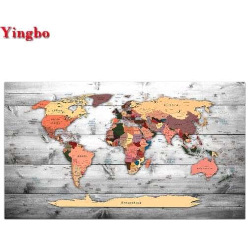 Large diy round square diamond Painting Vintage World Map Diamond Embroidery Rhinestone pictures mosaic Cross Stitch Kits