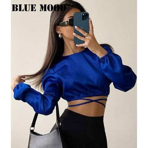 Атласные блузки Blue Mood China At AliExpress