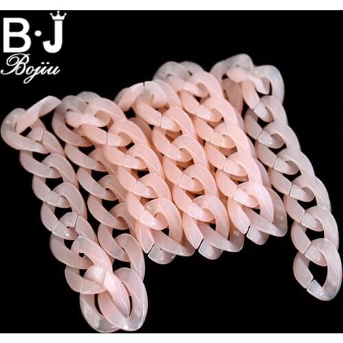 BOJIU Multifunction Colorful Resin Choker Necklace Chain 1 M Women Charm Bag Chain Fashion Links Decorations NK1042