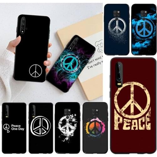 Peace Newly Arrived Black Cell Phone Case for Huawei P40 P30 P20 lite Pro Mate 20 Pro P Smart 2019 prime