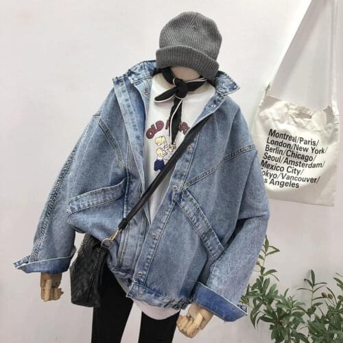 Denim Jacket Womens Spring And Autumn 2020 New Korean Loose Bf Casual Work Jacket Hong Kong Style Top