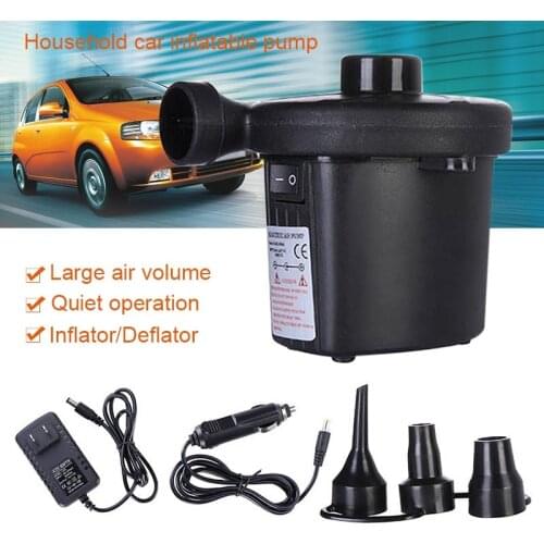 Electric Air Pump Automatic & Quick Pumping with 3 Jets for Air Mattress Inflatable Boat Beds AA