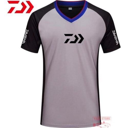 Daiwa Short Sleeve Outdoor Sport Fishing Tee Summer Mens Thin Anti-sweat Cool Fishing T Shirt Breathable Quick Dry Fishing Wear