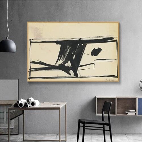 "POISE" by Franz Kline Famous Oil Painting Reproduction Canvas on Abstract Poster Print Wall picture for living room
