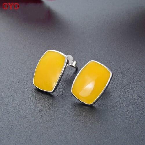 Korean Retro Morandi Color Drop Earrings S925 Silver Geometric Stud Earrings