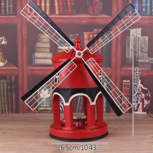 Creative New Design Wrought Iron Windmill Model Home Living Room Decoration Furnishings Office Display Ornament Artware Gifts