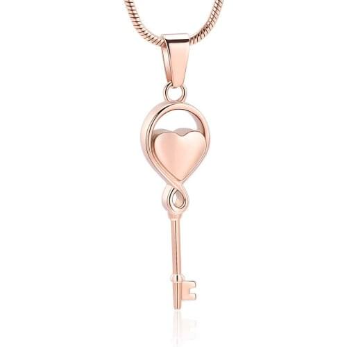 Cremation Jewelry for Ashes for Women Stainless Steel Key with My Heart Urn Pendant Memorial Ash Holder Keepsake Necklace