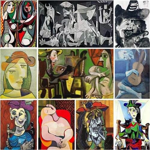 Famous Spanish Painter Picasso Series 5D DIY Diamond Painting Full Square Diamond Embroidery Cross Stitch Kit Home Decor QQ2030