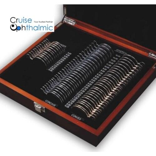 Optometric Trial Lens Set 68 pcs Rim Full Aperture 36mm Shiny Metal Rim FDA | Minus or Plus Cylinder Trial Lens Set MT68-A1B