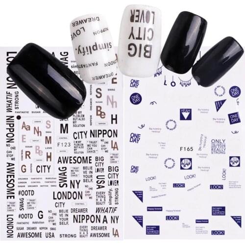 New Style Nail Sticker Popular English Alphabet Personality Pattern DIY Nail Art Decorative Adhesive Sticker Manicure Designer