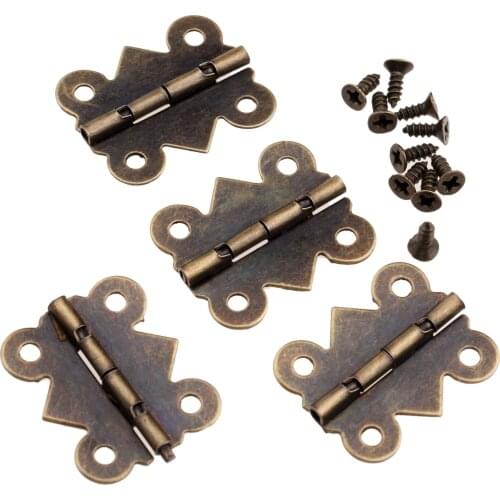 20/12/4pcs Hinges with screws Butterfly Style Butt Iron hinge Antique Bronze Vintage Wooden jewelry box wine case 25*20mm