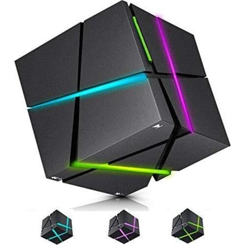 Portable RGB night light, table lamp with hi-fi speaker, Bluetooth, mini bass Rubiks Cube, multi-purpose light
