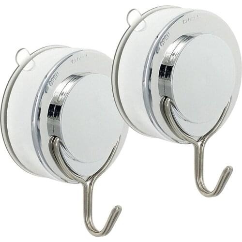 Suction Hook 2 Pack Vacuum Stainless Steel Suction Cup Hooks,Triple Hooks Wall Hook,Bath Towel Hook,Heavy Duty Holds Up To 18LB