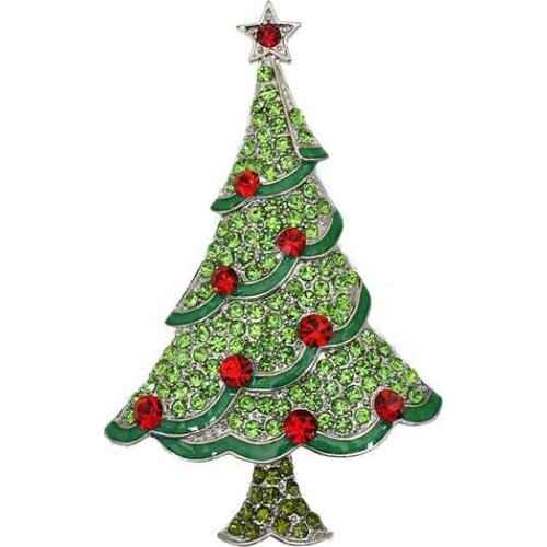 Christmas Tree With Muticolor Rhinestone Brooch Christmas Decoration
