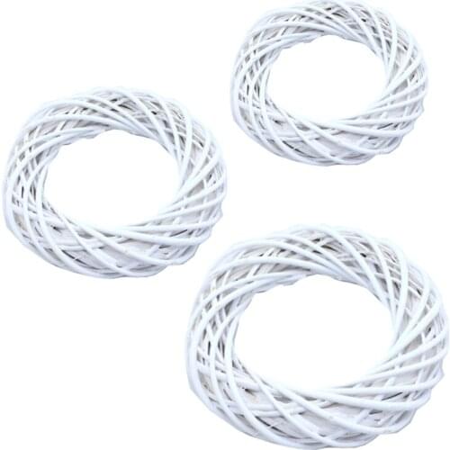 Christmas Rattan Wreath Ornaments Hanging Flower Crafts Home Party Decoration