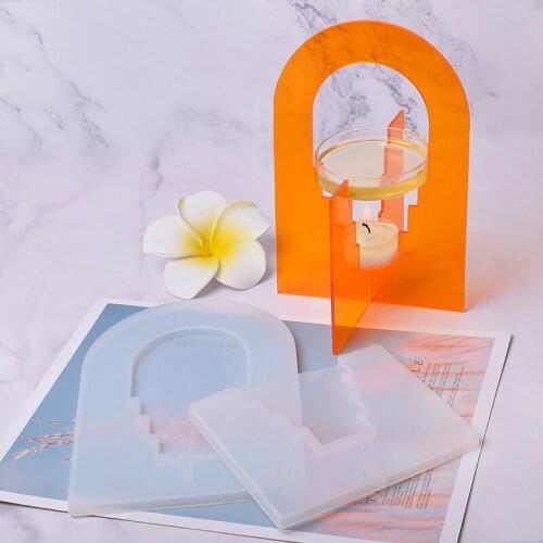 DIY Crystal Epoxy Resin Mold Aromatherapy Bracket Candle Holder Silicone Mold Home Decorations Casting Tools