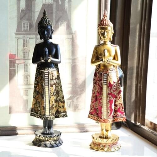 Southeast Asian Resin Buddha Statue Decoration Home Living Room Feng Shui Ornament High Quality Exquisite Gift