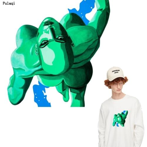 Pulaqi Skull Patch Iron on Transfers Thermal Stickers Patches Stripe for Clothes Heat Transfer Vinyl Thermal Stickers on Clothes