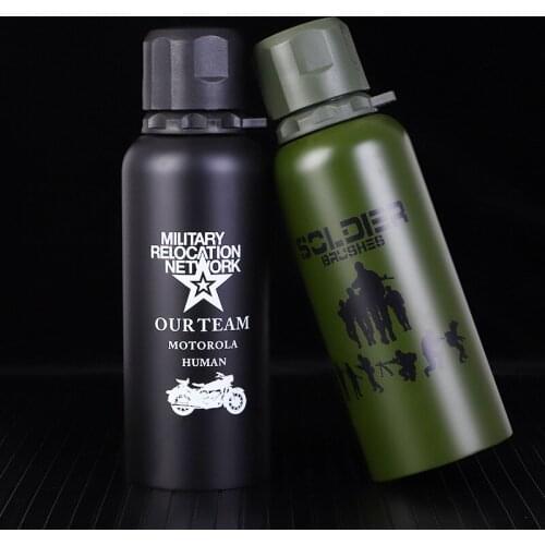 500ml Military Print Thermals Cup Sports&Outdoor Armygreen Vacuum Flasks Portable Rope 304 Stainless steel Thermos water bottle