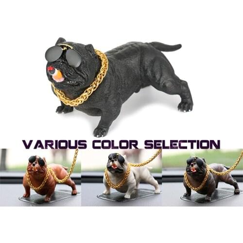 Car Upholstery Dog Bulldog Decoration Creative Car Interior Fashion Simulation Dog Doll Interior Accessories Ornaments Rogue dog