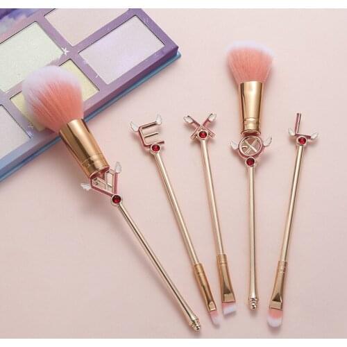 Korea EXO Makeup Brushes Pro Powder Foundation Eyebrow Eyeliner Lip Concealer Brush Cosmetics Pincel Maquiagem Tool Kit 5pcs/Set