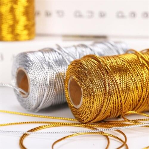 100m/roll 1.5mm thicken length gold and silver wire edible oil bottle lanyard card tag rope with lanyard for gift Hang tag line
